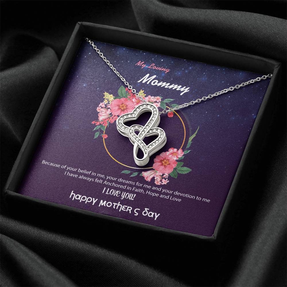 To My Mom 2 Double Hearts Necklace