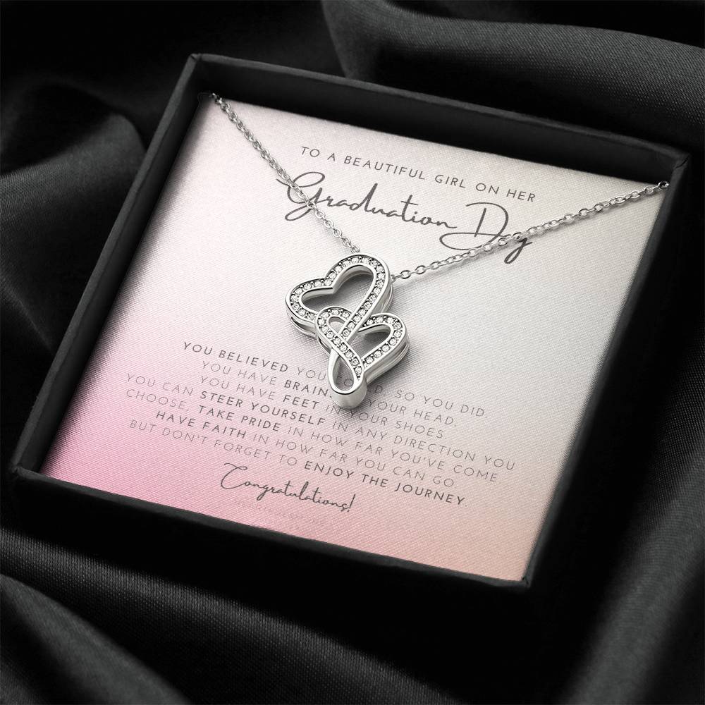 Graduation Necklace For Her College Graduation Gift High School Senior Graduation Master Mba Phd Class Of 2021 Double Hearts Necklace