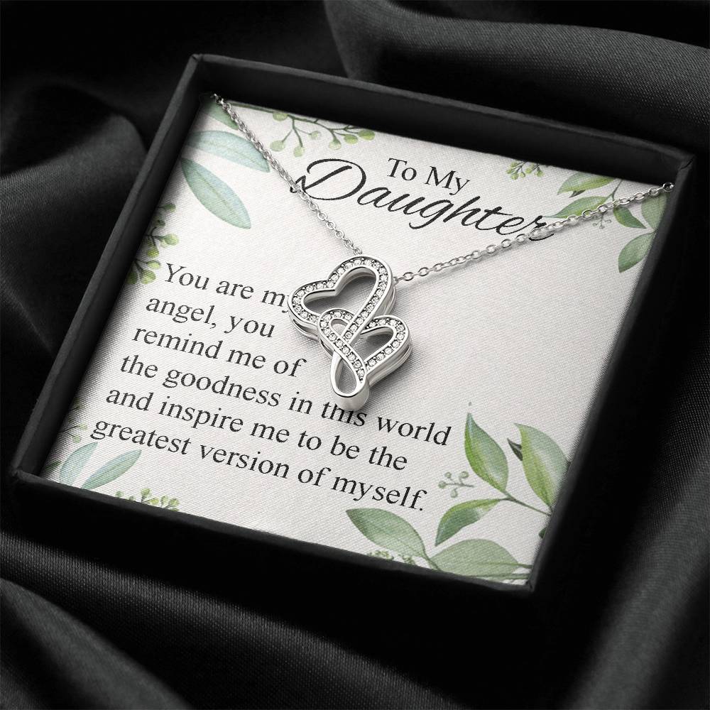 To Daughter From Dad 2 Double Heart Necklace Gift - Mother And Daughter Necklace - Mom Gift - Mother Jewelry - Daught 1 Double Hearts Necklace