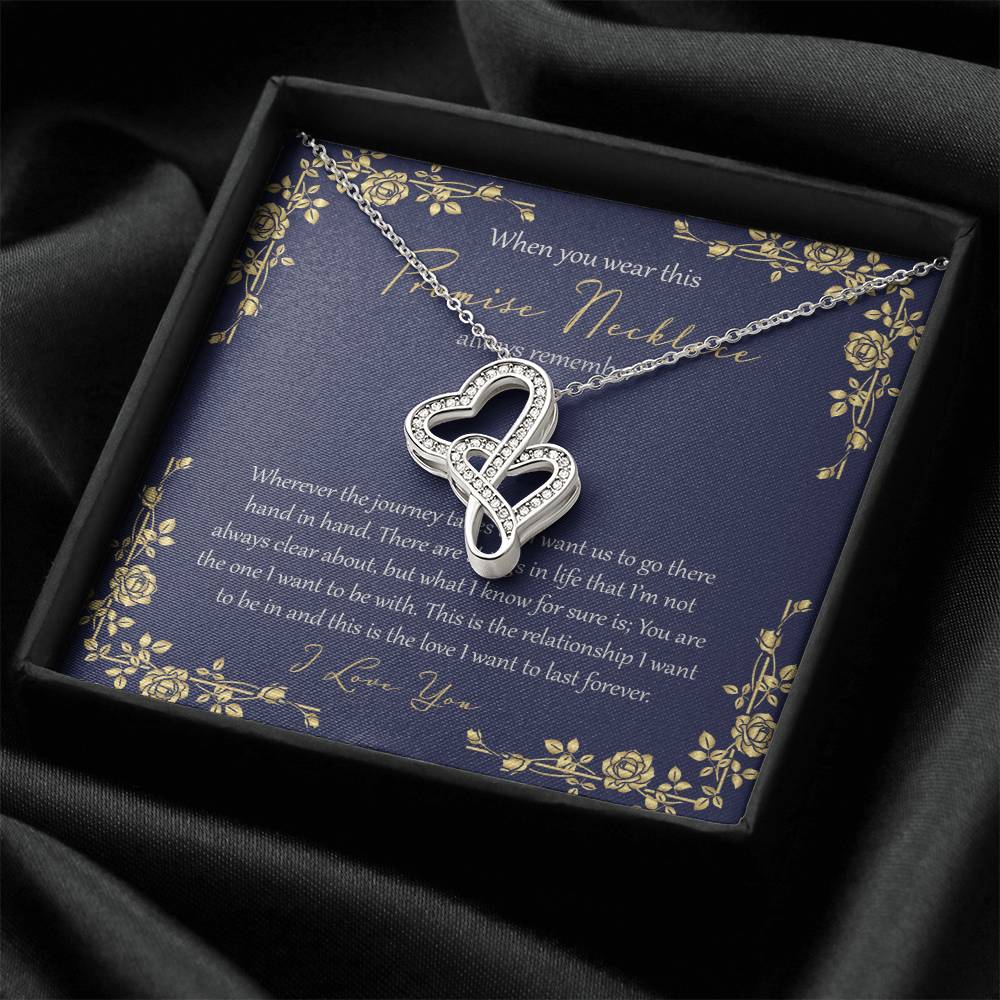 Wherever This Journey Takes Us - Navy Double Hearts Necklace
