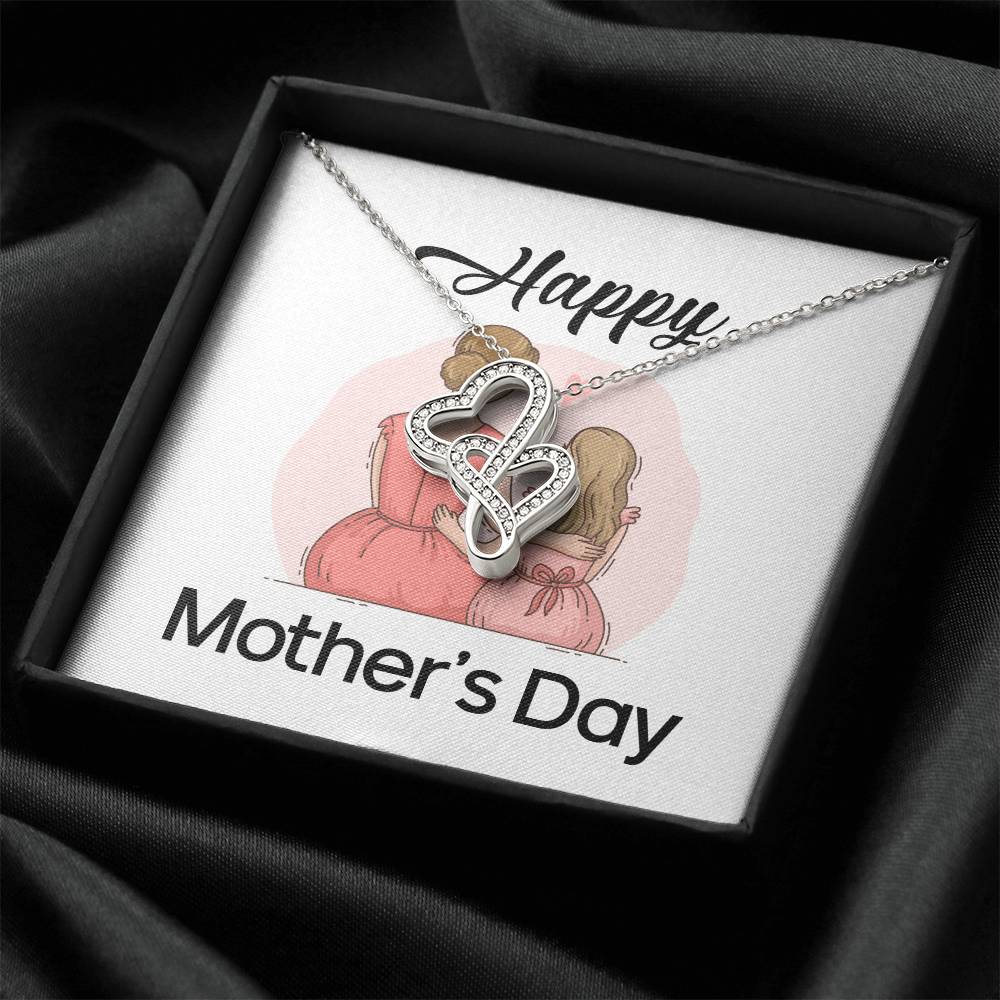 Happy Mother's Day - 1 Double Hearts Necklace