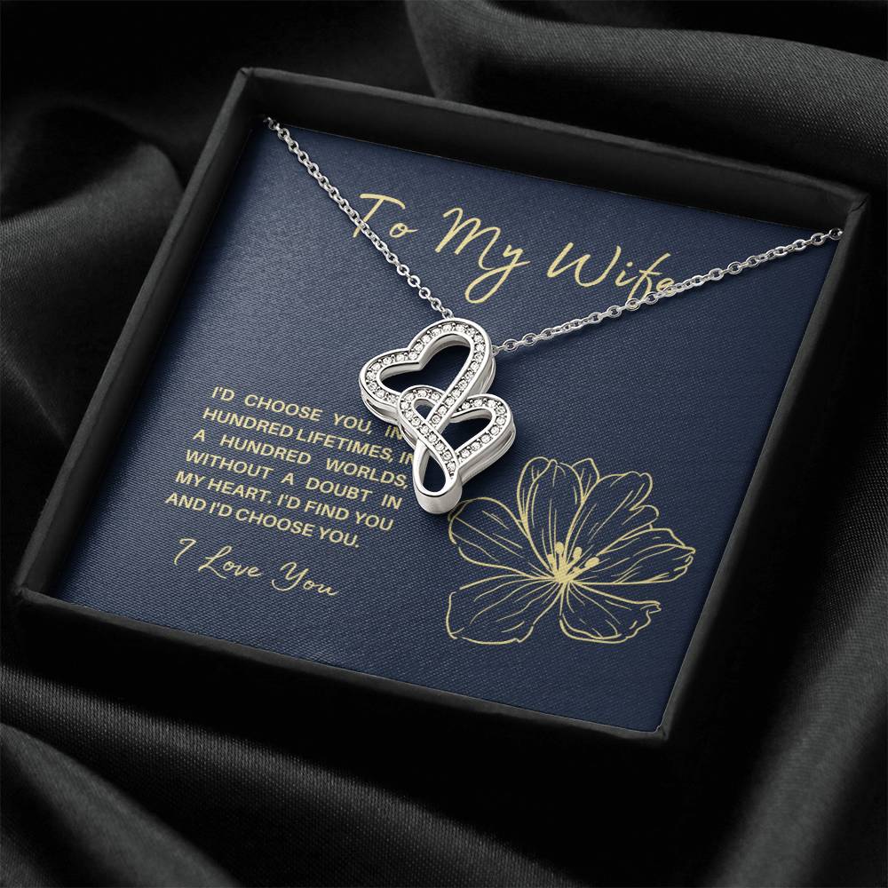To My Soulmate Wife Future Wife Significant Other - - Birthday Anniversary Christmas Gift Surpr Double Hearts Necklace