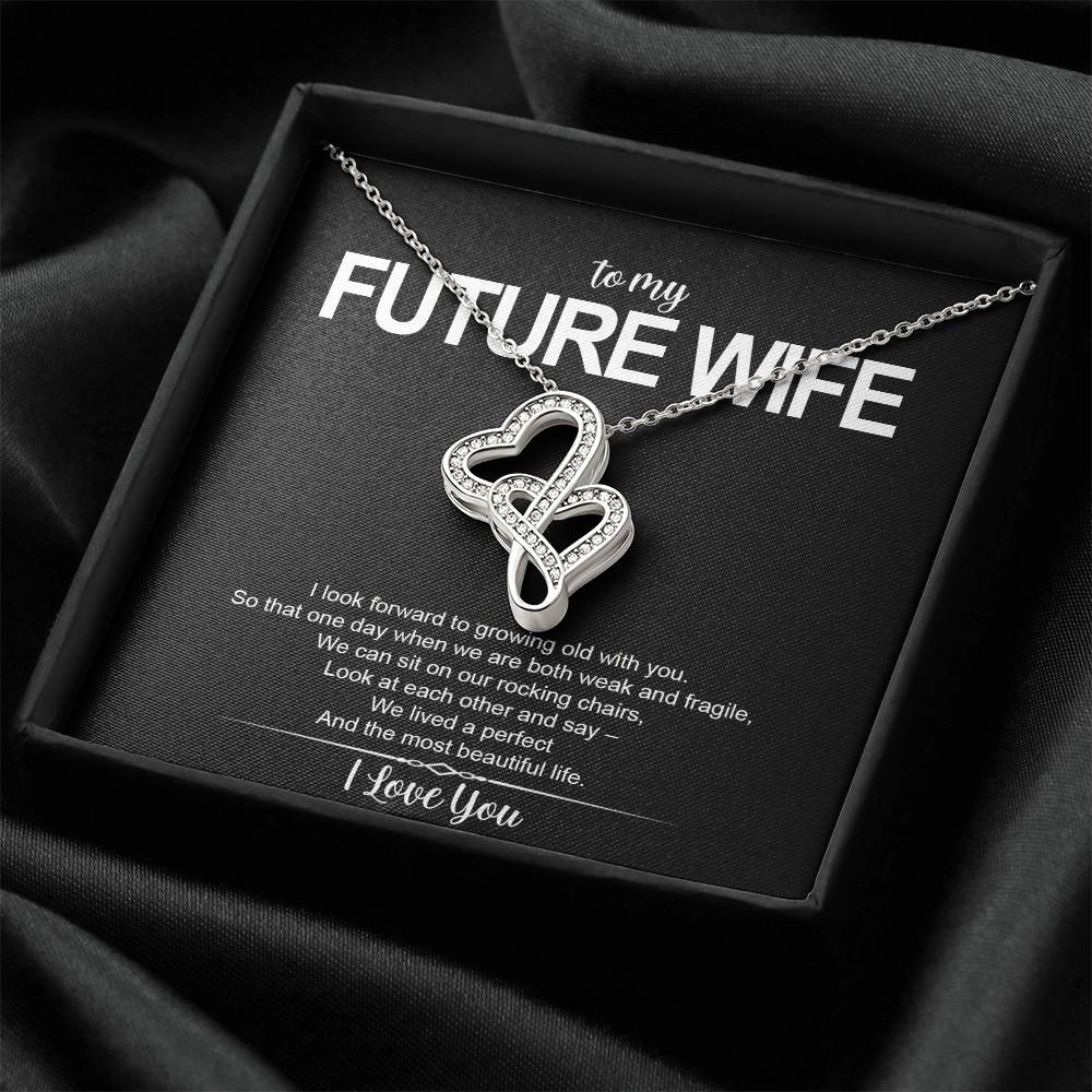 To My Future Wife - I Love You Message - Tmfw20 Double Hearts Necklace