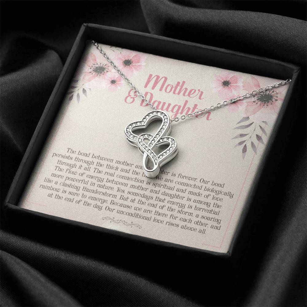 To My Daughter - 7 Double Hearts Necklace