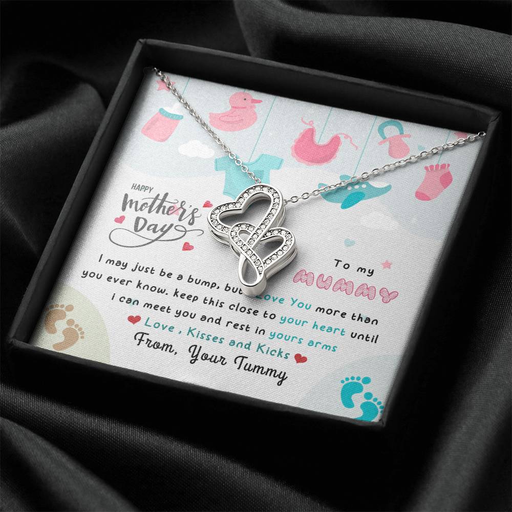 To My Pregnant Wife 1 Double Hearts Necklace