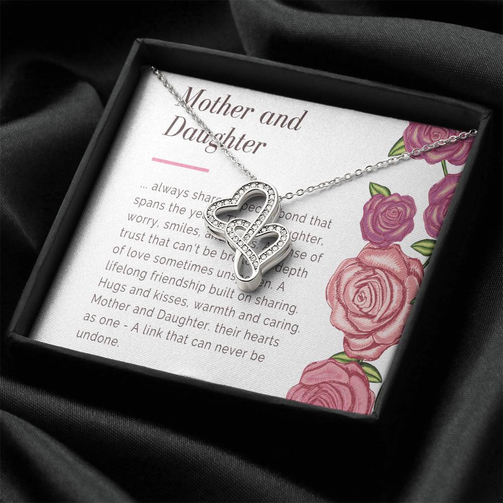 To Daughter From Dad 2 Double Heart Necklace Gift - Mother And Daughter Necklace - Mom Gift - Mother Jewelry - Daught Double Hearts Necklace