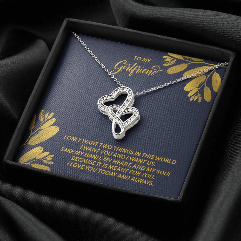 To My Girlfriend M38 Double Hearts Necklace