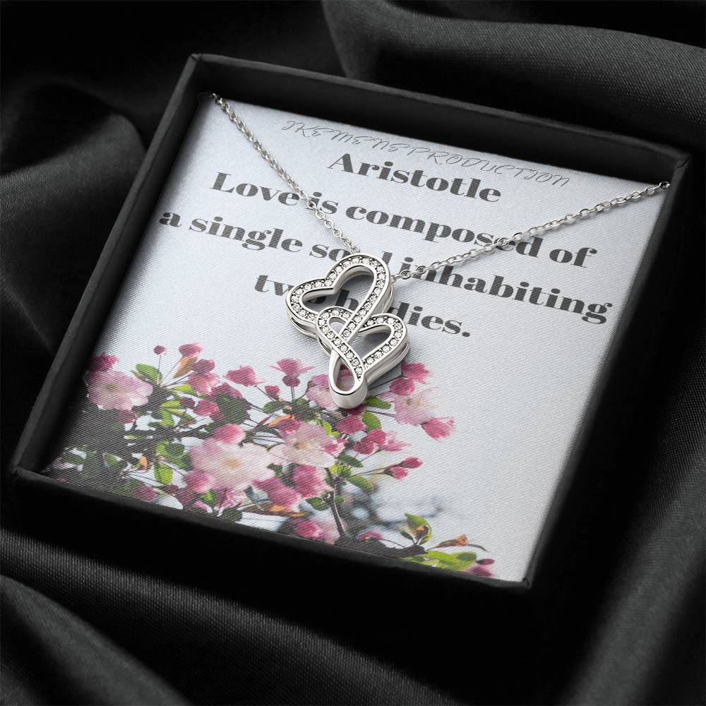 Ike Mens Production;Love Quote Jewelry 1 Double Hearts Necklace