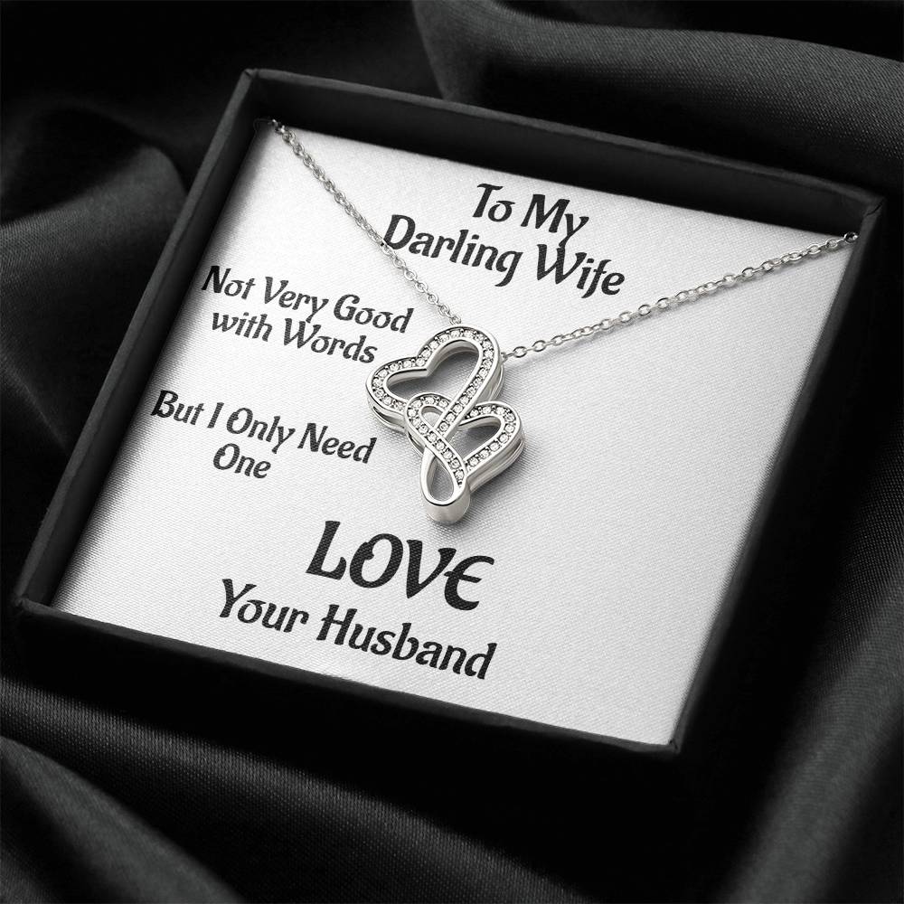 Love Pendant Double Hearts Intertwined Hearts Husband To Wife Gift Double Hearts Necklace