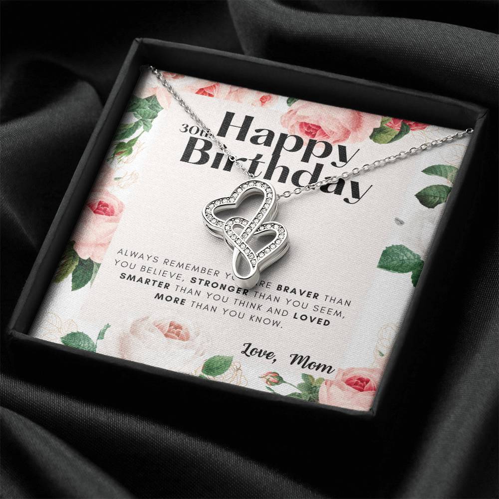 30Th Birthday Gifts For Daughter Necklace For Daughter 3 Decade Jewelry 30 Years Old 30Th Birthday Gift Necklace Double Hearts Necklace