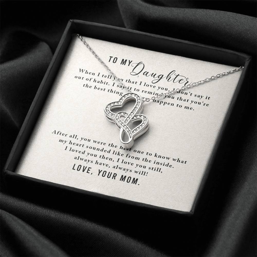 Super Gift For Your Bestie Double Hearts Necklace