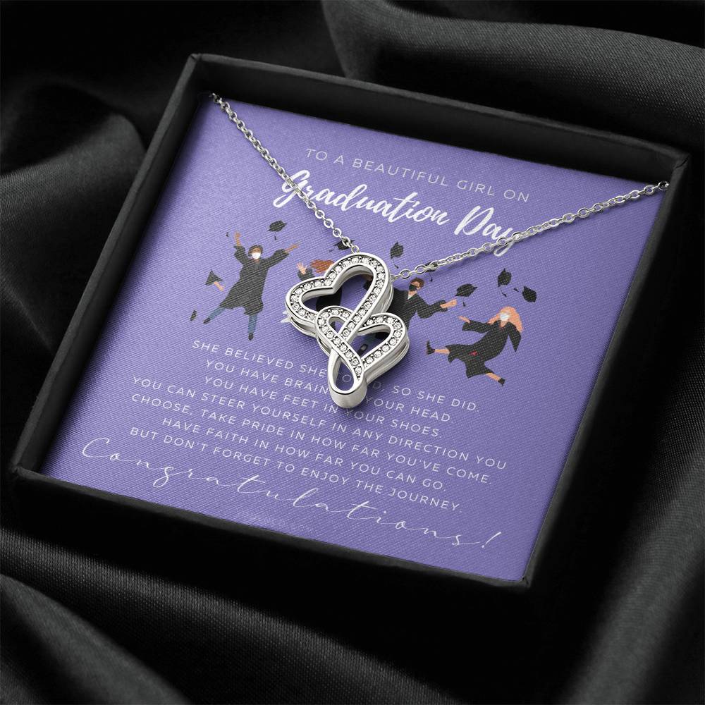 Graduation Gift Necklace For Daughter Graduation Gift For Her College Graduation Gift For Her High School Senior Gradu 1 Double Hearts Necklace