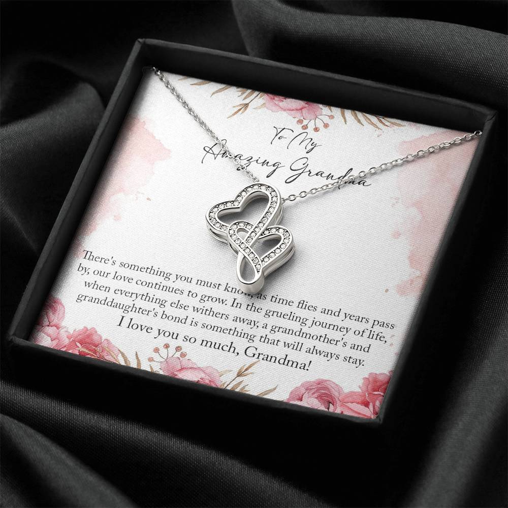 I Love You So Much - Great Gift For Grandma Double Hearts Necklace