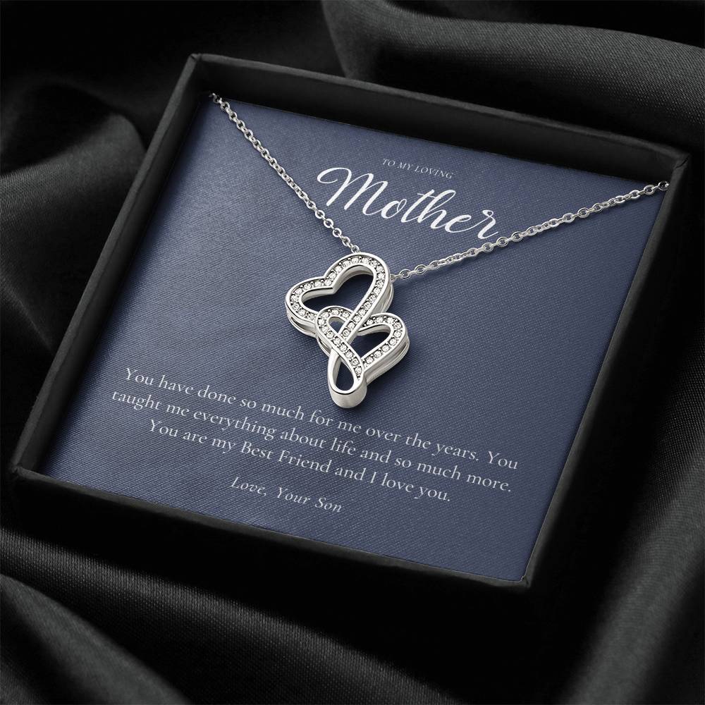 Gift For Mom From Son Mother Necklace From Son Mother's Day Gift Best Mom Gift Mother's Birthday Gift Double Hearts Necklace