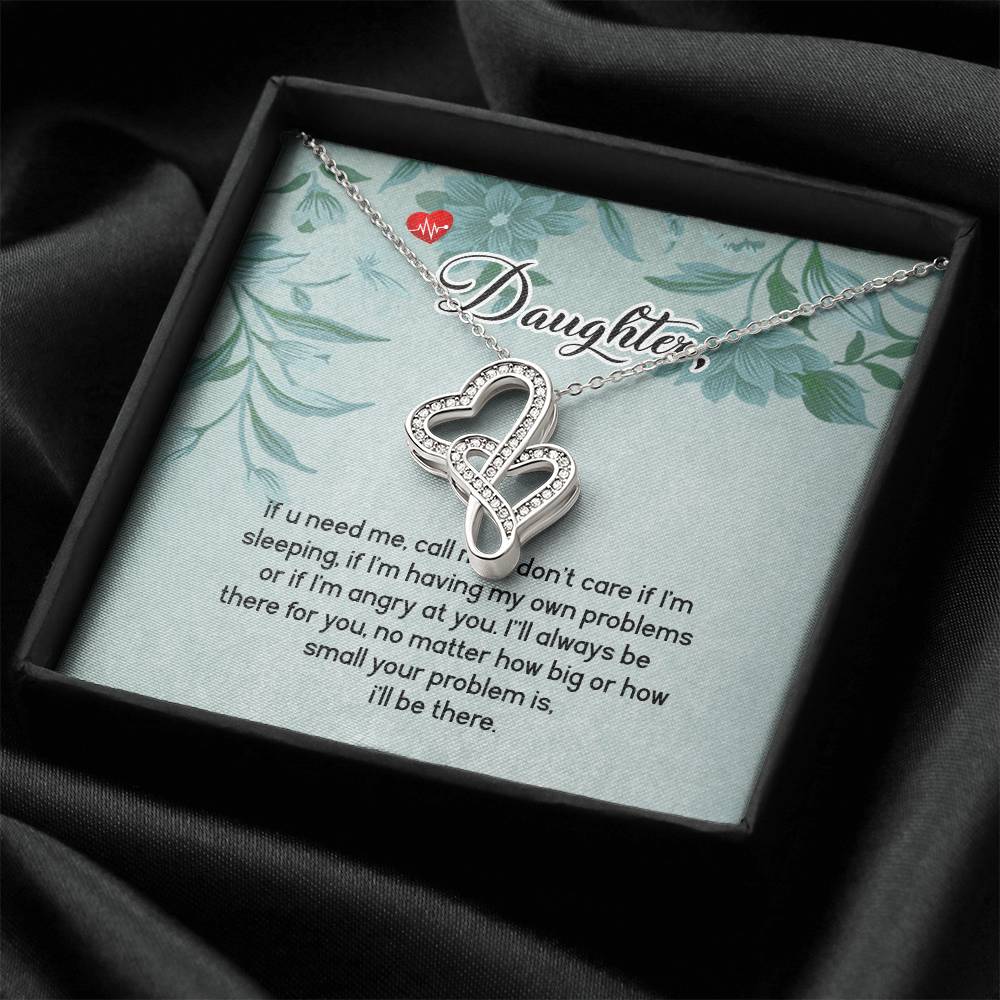 To My Daughter - 6 Double Hearts Necklace