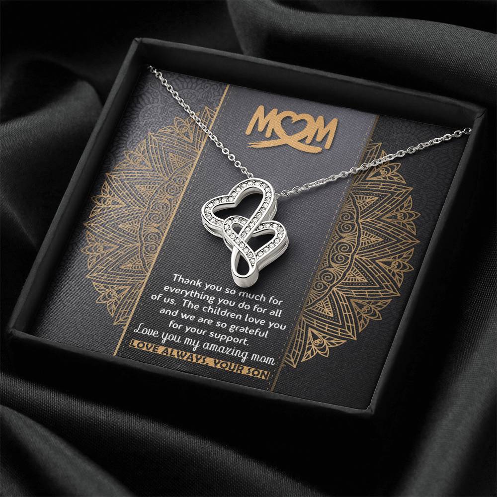 Mom Lover Gift Mom Surprise Gift Gift For Mom Happy Mothers Day Gift Mom Gift I Love You Mom Best Mom Gift Best Mom Je Double Hearts Necklace