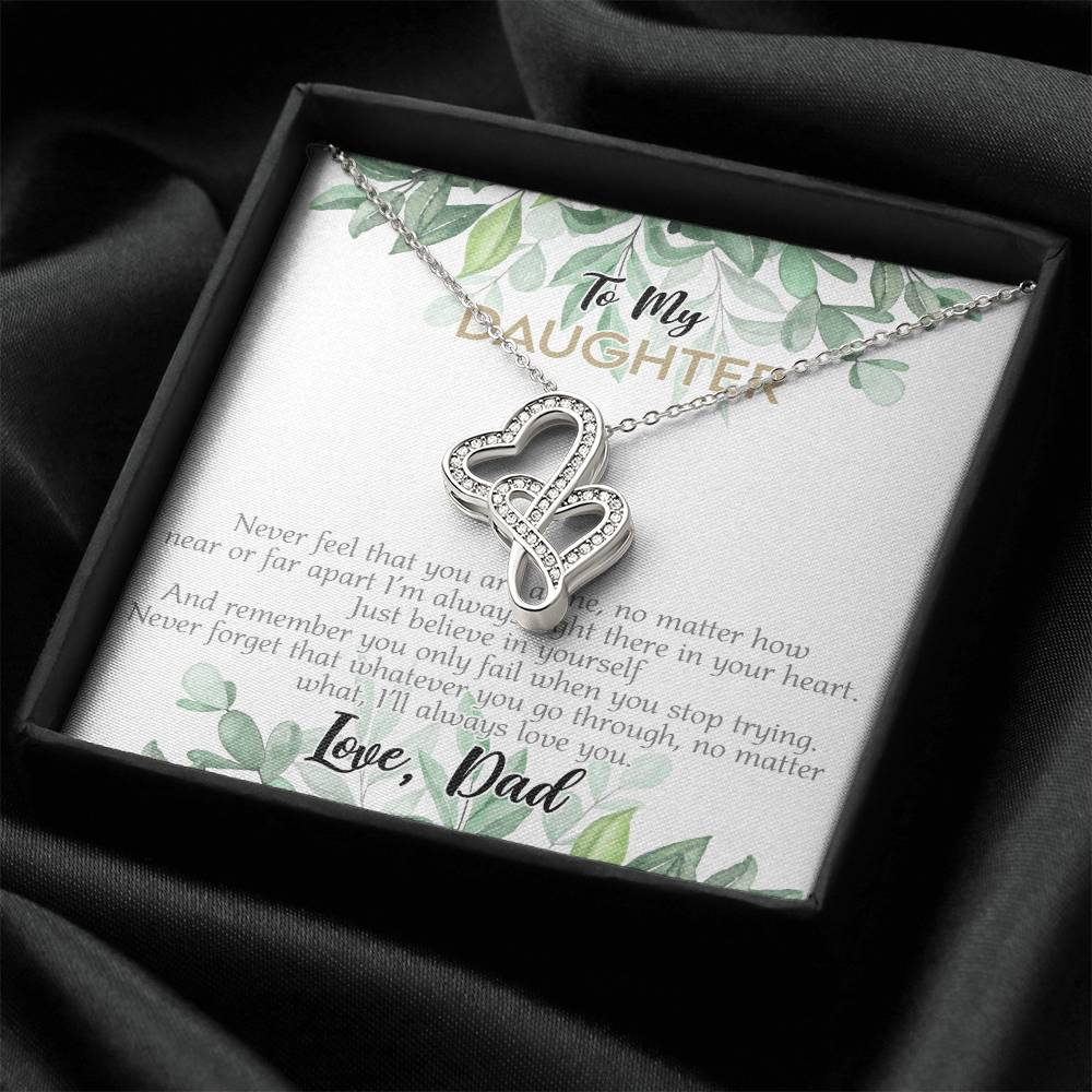 To My Daughter - 573 Jewelry Double Hearts Necklace