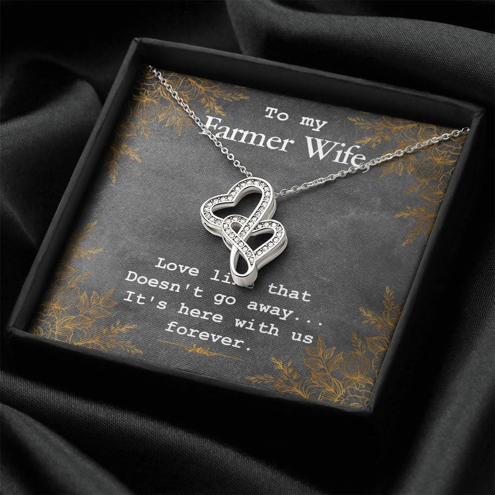 To My Farmer Wife Necklace Double Hearts Necklace