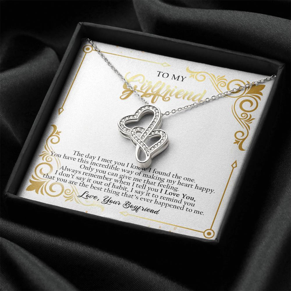 To My Girlfriend - - G01 Double Hearts Necklace