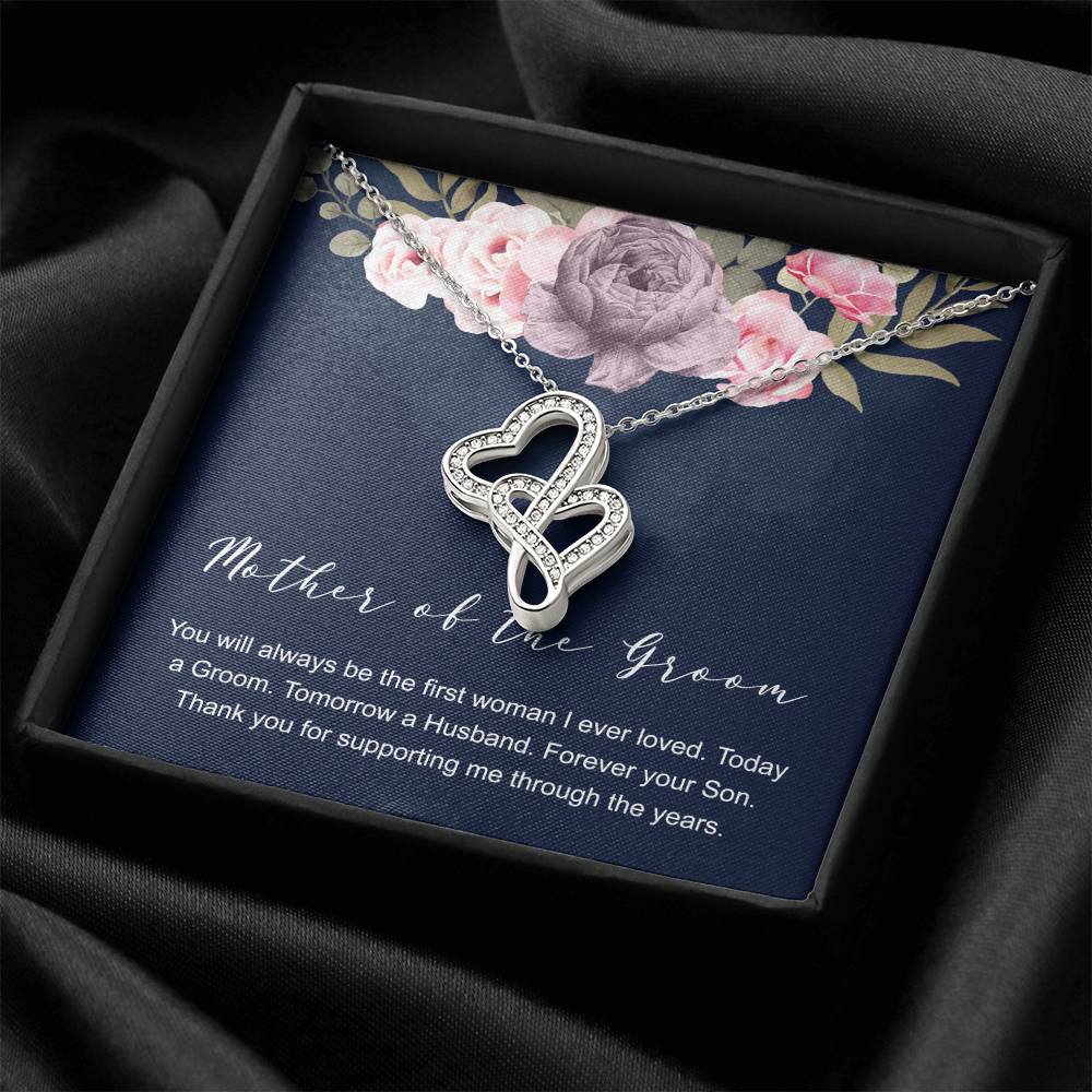 Mother's Day Gift For Mom From Son Double Hearts Necklace