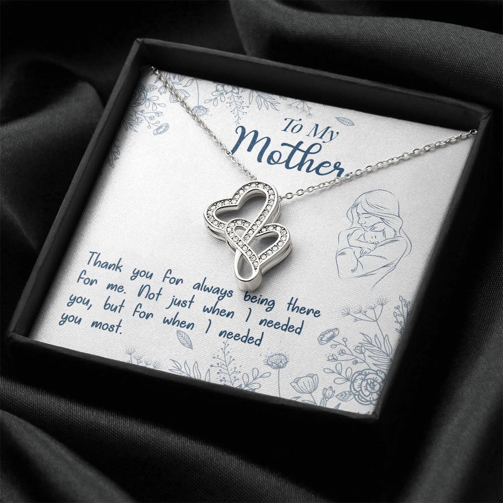 To My Mother - Gift For Mom Double Hearts Necklace