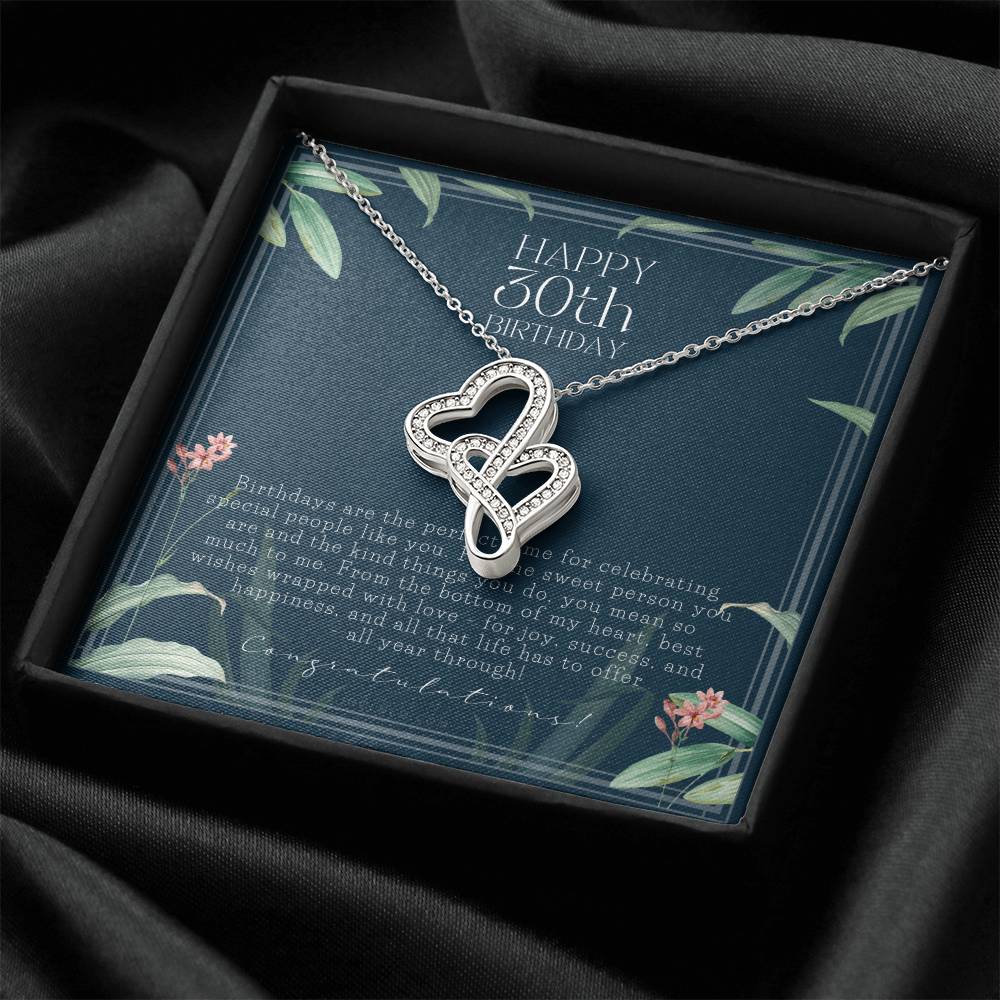 30Th Birthday Gifts For Women Necklace For Her 3 Decade Jewelry 30 Years Old 30Th Birthday Gift Necklace Jewelry 1 Double Hearts Necklace