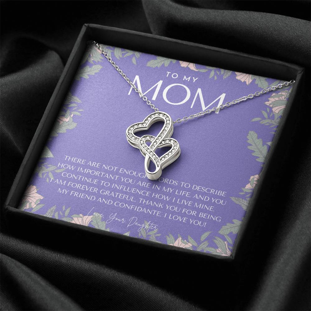 To My Mom Necklace Mom Gift Mother’S Day Gift Birthday Gift For Mom Gift From Daughter For Mom Necklace For Mom Double Hearts Necklace