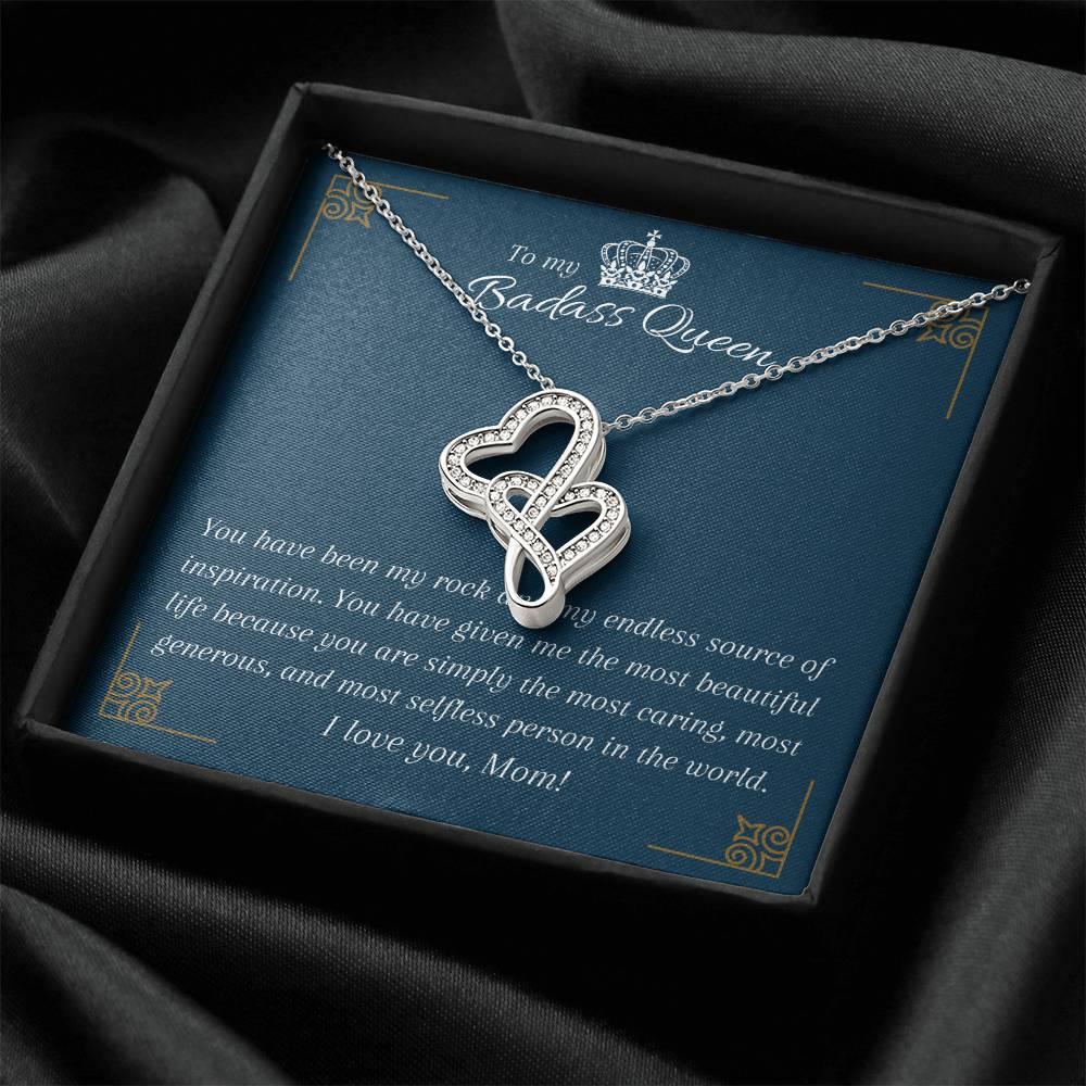 Special Gift To A Badass Queen Double Hearts Necklace