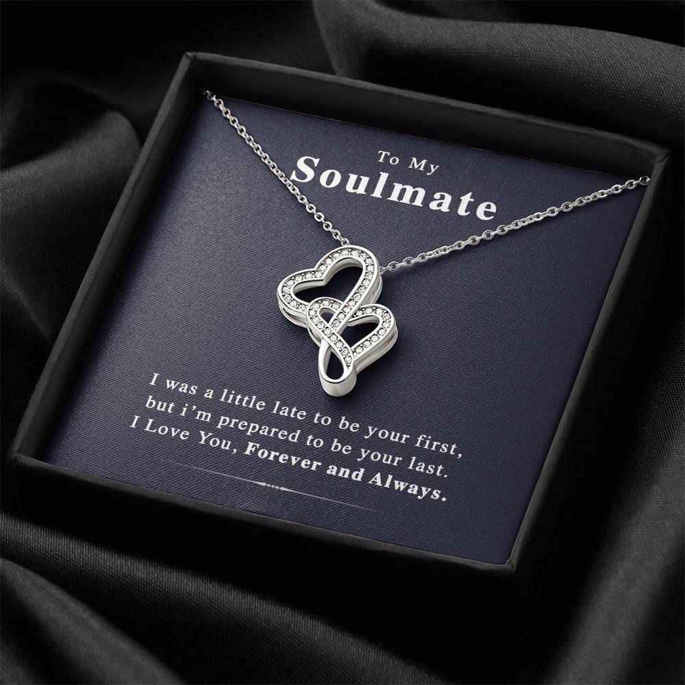 To My Soulmate - - The Perfect Gift For The Holidays Double Hearts Necklace