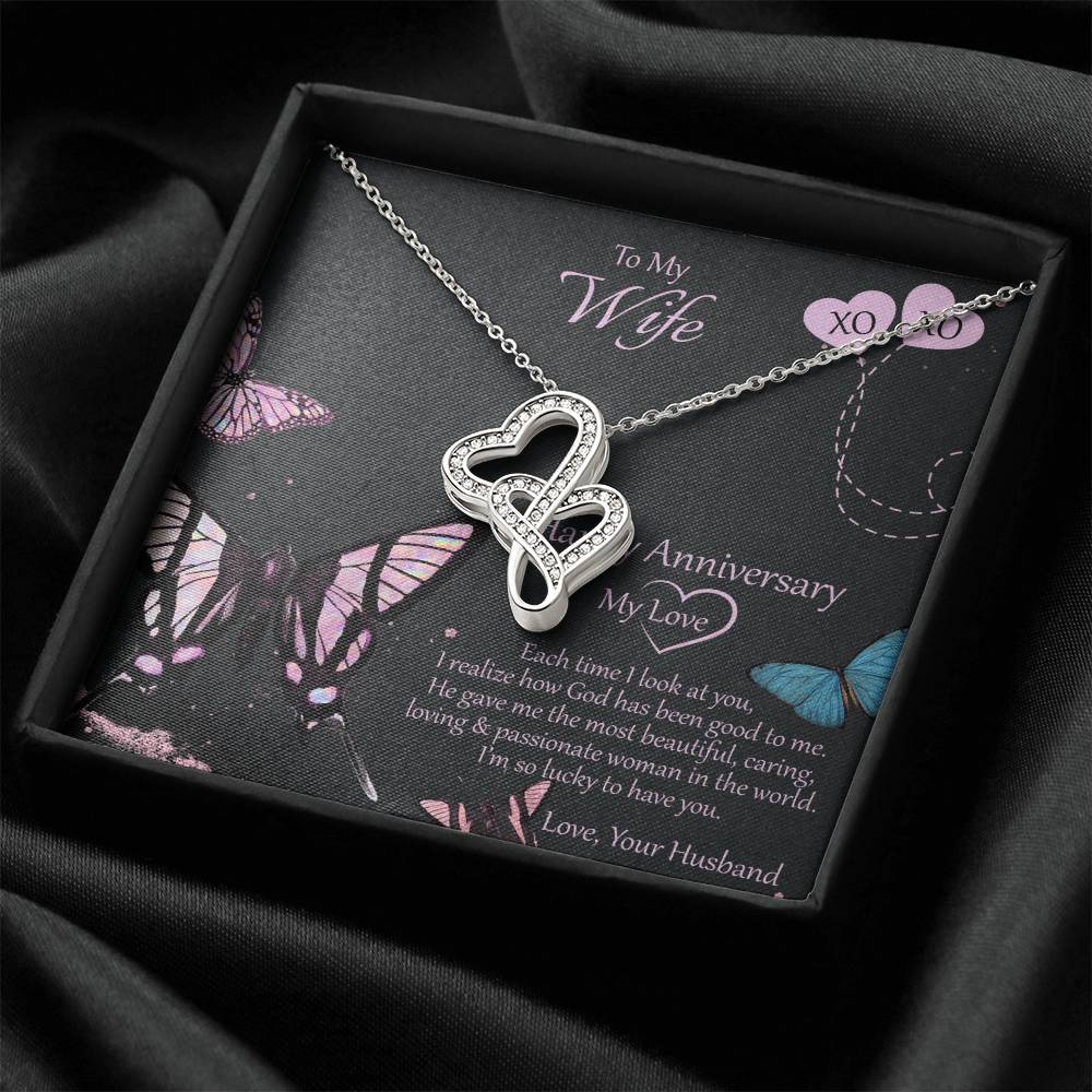 Special And Unique Gift For Wife Double Hearts Necklace