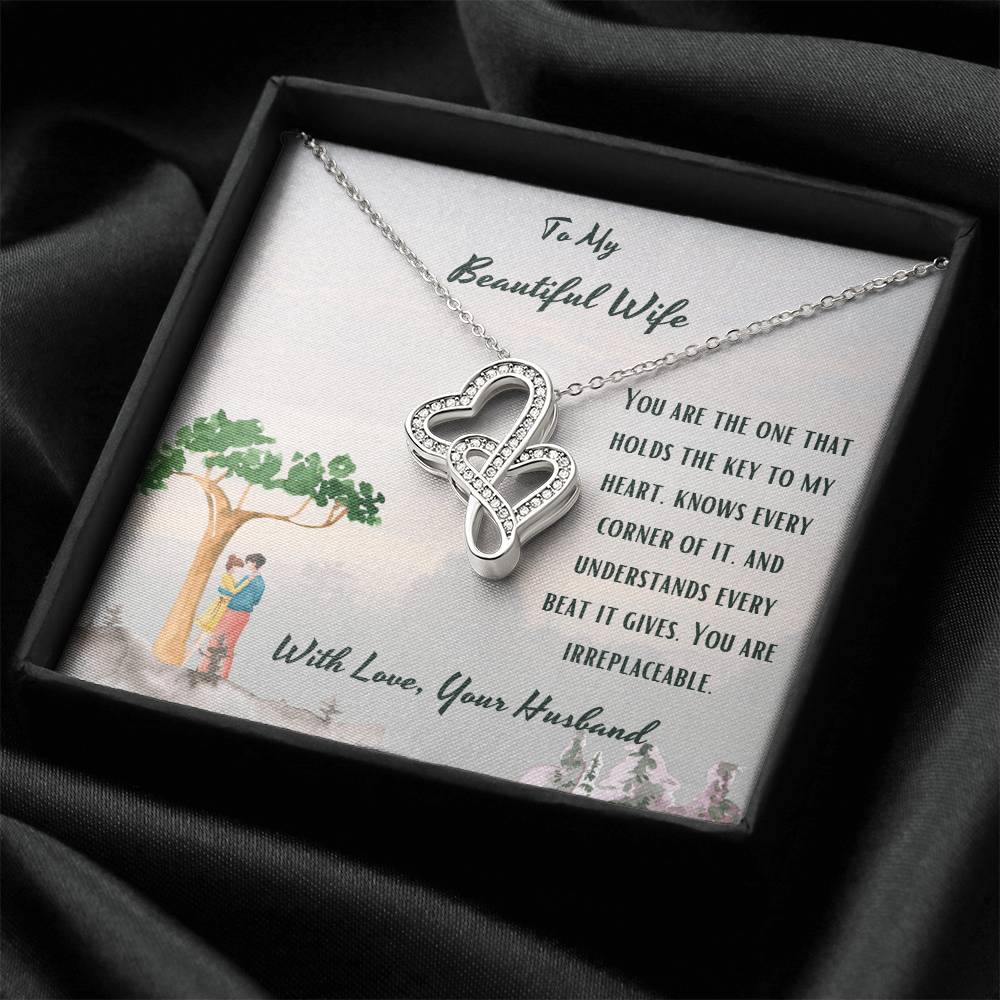 Key To Heart - Double Hearts Necklace