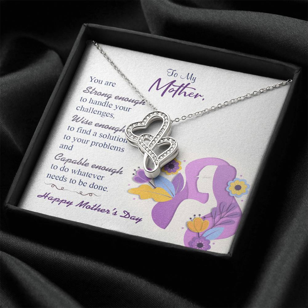To My Mom 1 Double Hearts Necklace