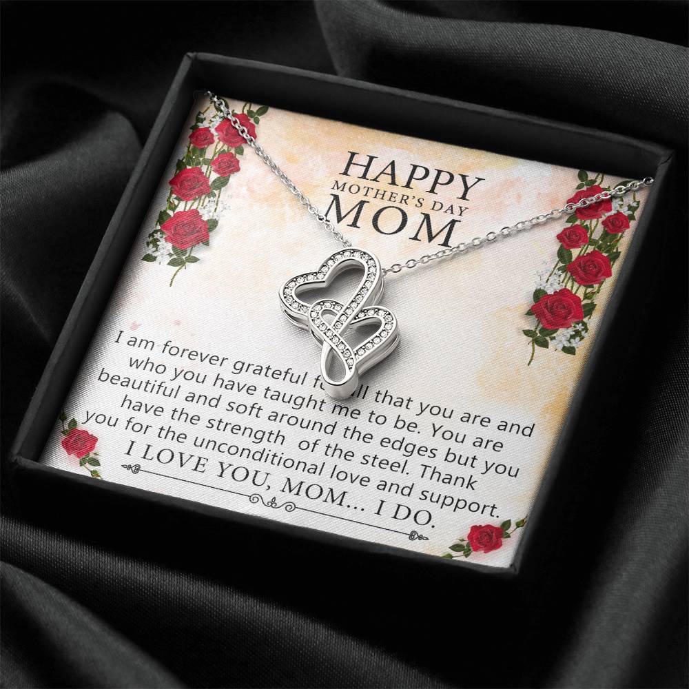 Mother's Day Gifts For Mom From Daughter Double Hearts Necklace
