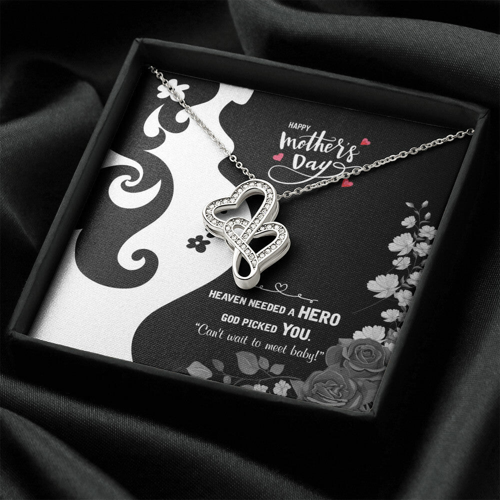 To My Pregnant Wife Double Hearts Necklace