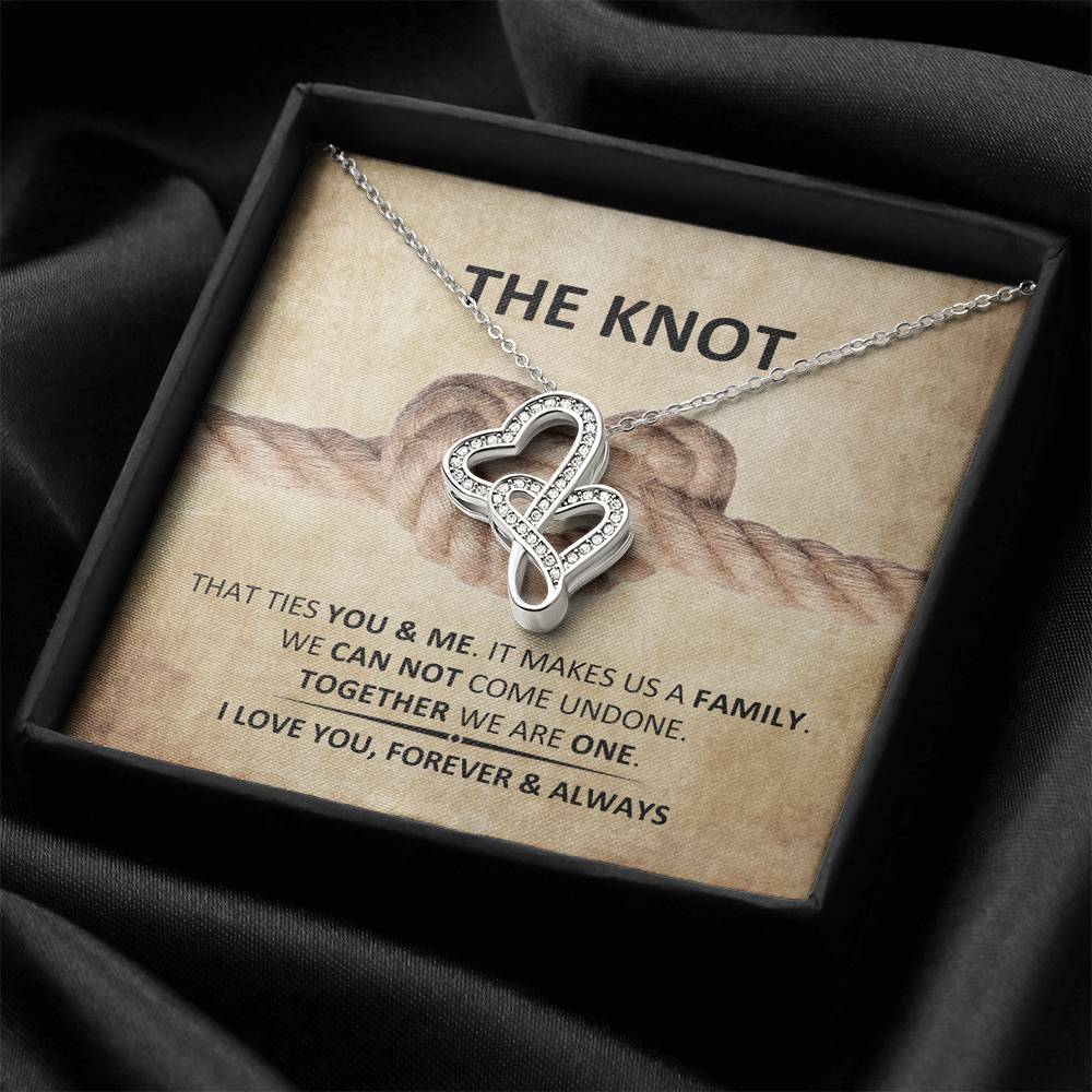 Sweetest Hearts - To My Wife Necklace Love Your Husband - To My Wife Necklace Anniversary Gift For Wife Gift For Wife 1 Double Hearts Necklace