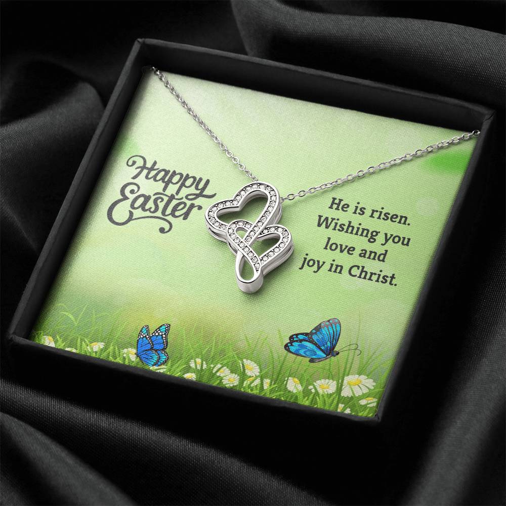 Happy Easter Gifts Double Hearts Necklace
