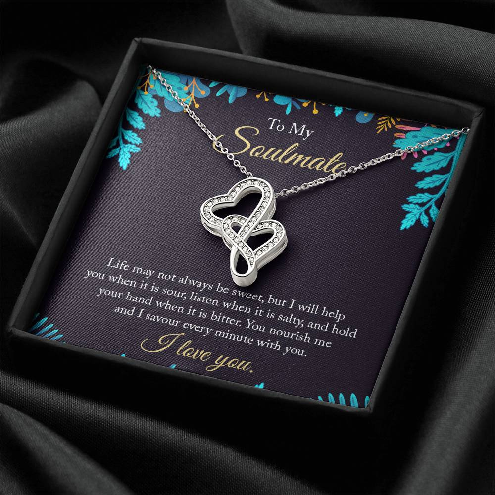 To My Stunning Soulmate Jewelry Gifts For Her Unique Romantic Gift Soulmate Jewelry For Her To My Soulmate Necklace F Double Hearts Necklace