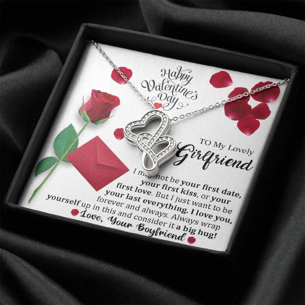 Girlfriend Gorgeous Love You Double Hearts Necklace