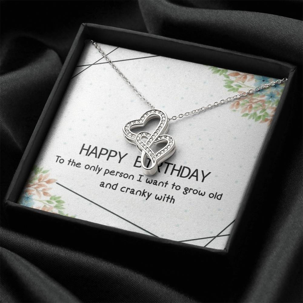 Happy Birthday 1 Double Hearts Necklace