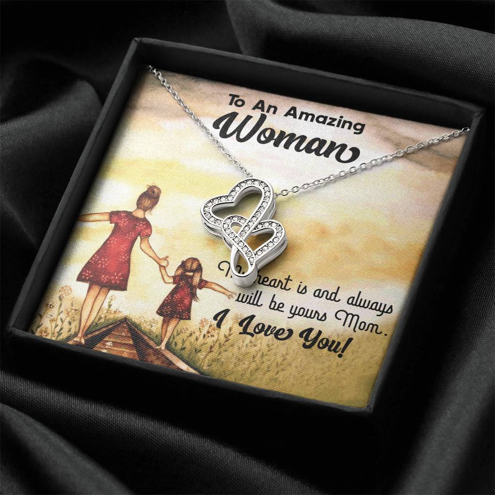 To An Amazing Woman Double Hearts Necklace