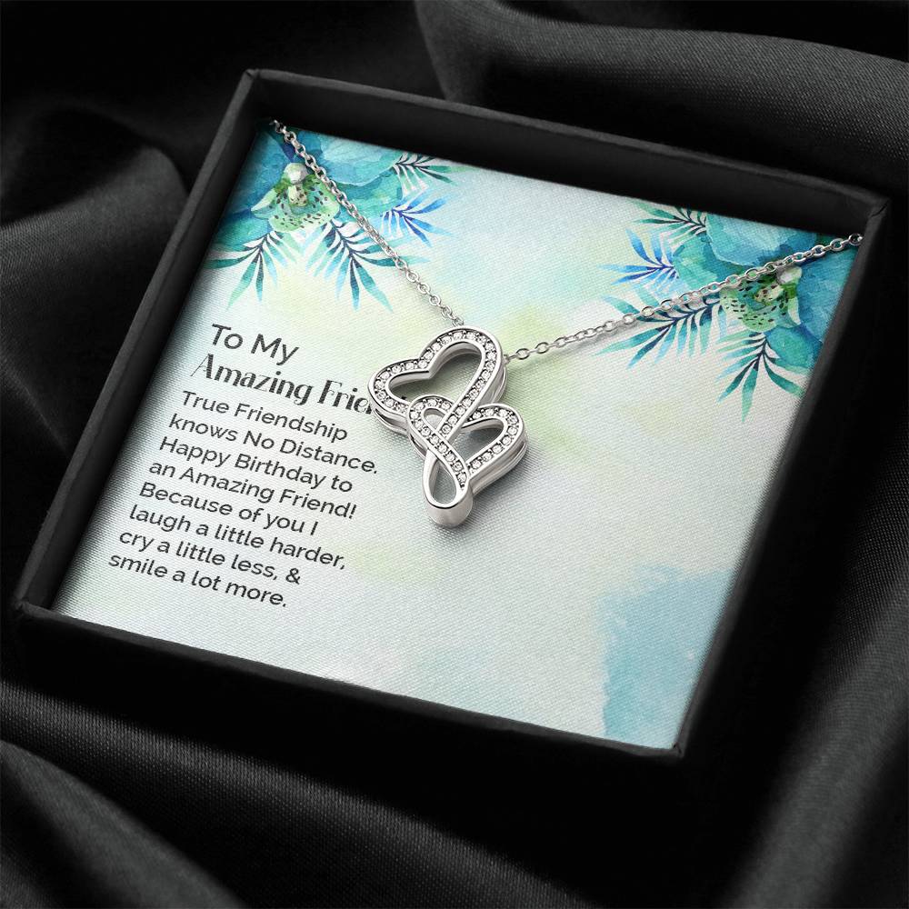 To My Amazing Friend - Double Hearts Necklace