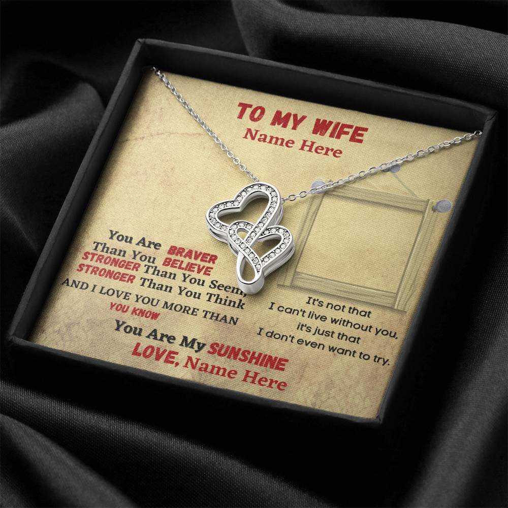 My Wife My Sunshine Double Hearts Necklace