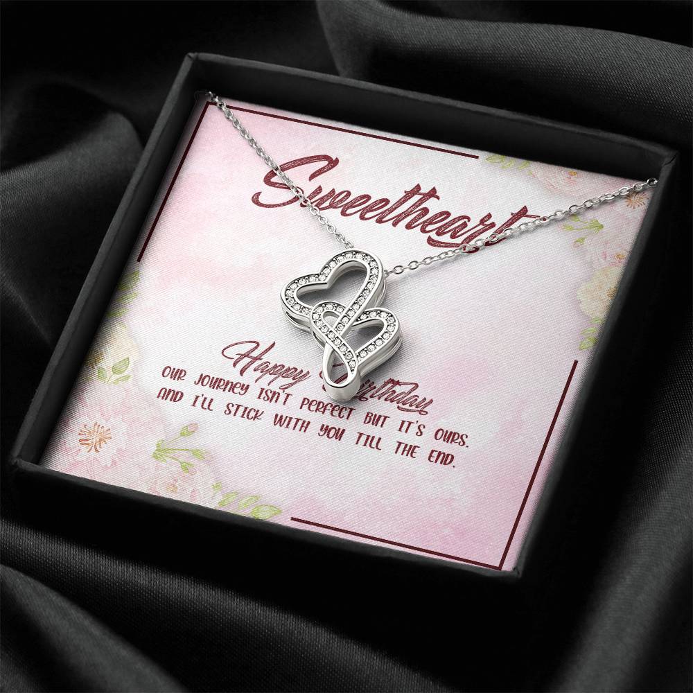 Happy Birthday Sweetheart- Double Hearts Necklace