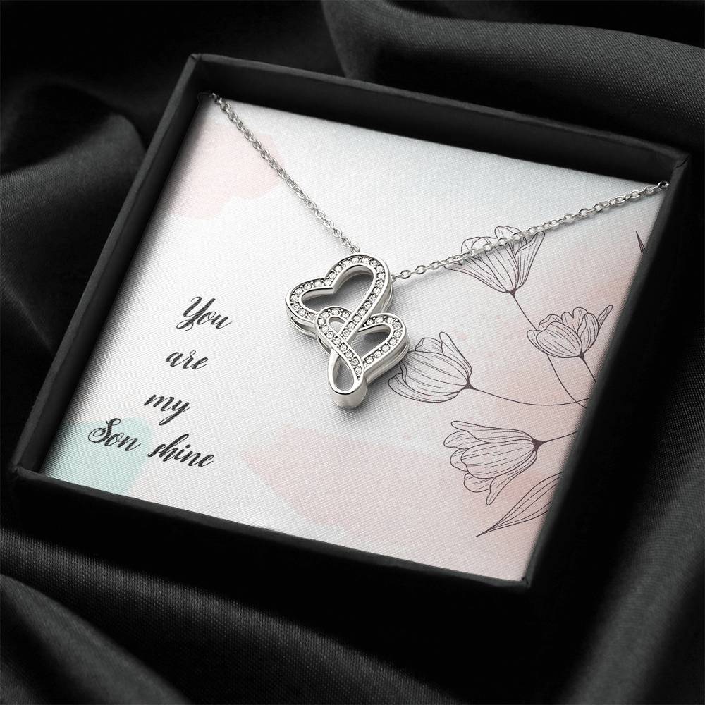You Are My Son Shine - Double Hearts Necklace