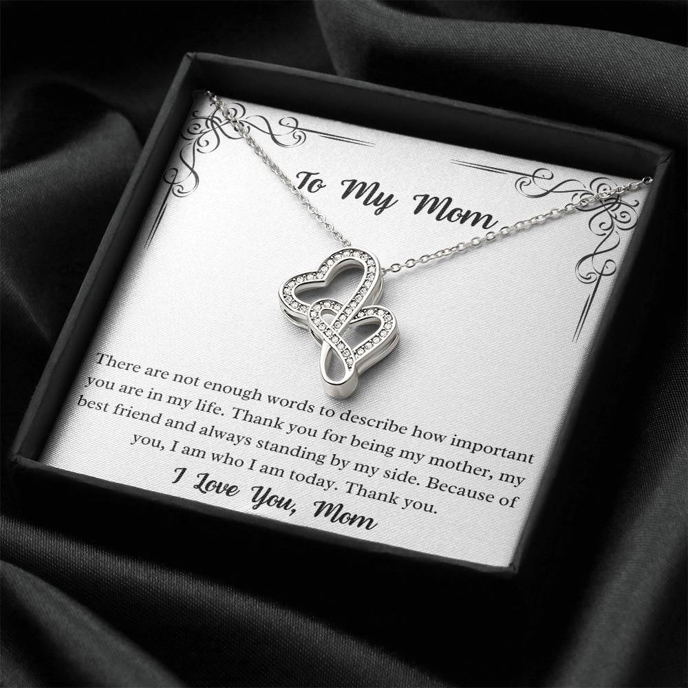 To My Mom - Double Hearts Necklace