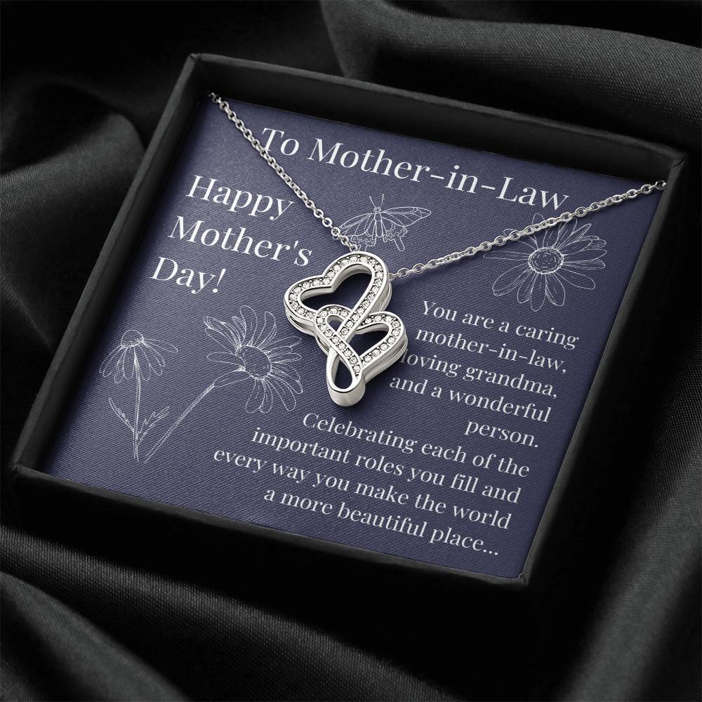 Mother-In-Law Mother's Day Double Hearts Necklace