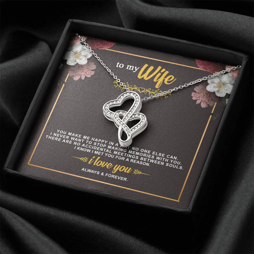 To My Wife Necklace Anniversary Gift For Wife Birthday Gift For Wife Necklace For Wife Gift For Wife Birthday Wife Gi Double Hearts Necklace
