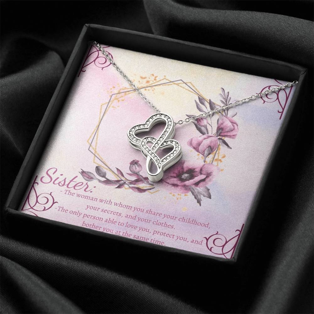 Sisters Necklace Sister Gift Sister Birthday Gift Big Sister Gift Giggles Gift For Sister Double Hearts Necklace