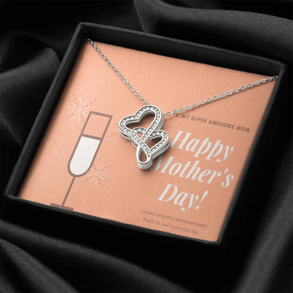To My Mom 4 Double Hearts Necklace