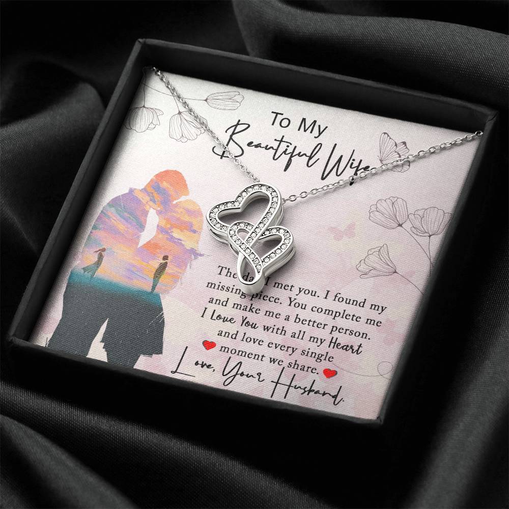 Gift For Wife Wife Necklace Wife Wife Gift Wife Jewellery Gift For Her Two Hearts Necklace Anniversary Gift Wedding Gi Double Hearts Necklace